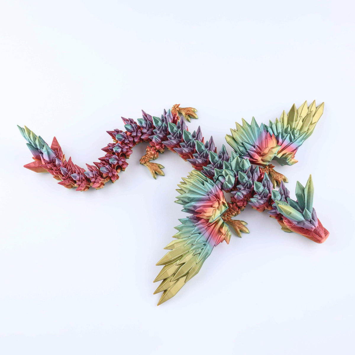 3D Printed Crystal Wing Dragon – Articulated Fidget & Desk Toy