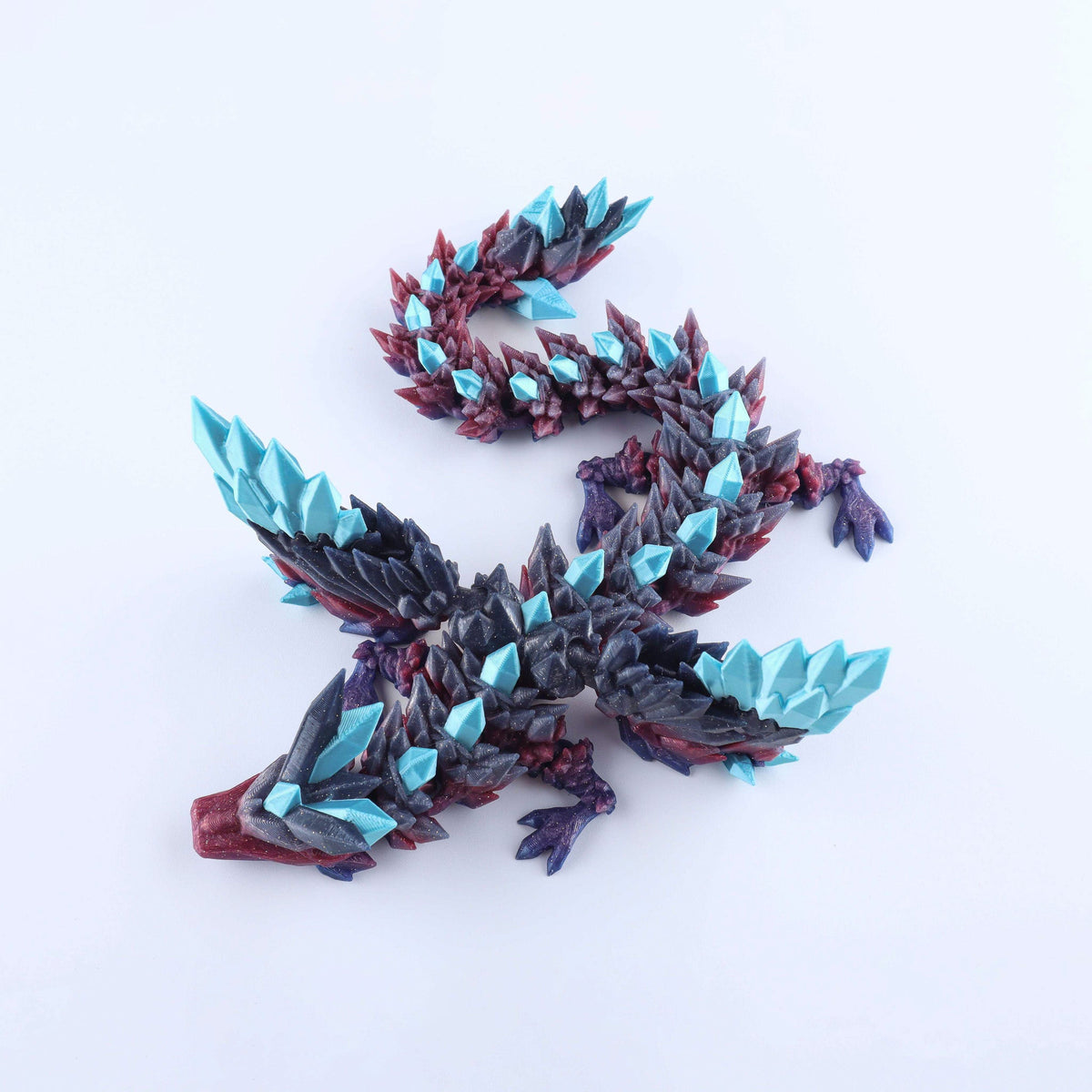 3D Printed Crystal Wing Dragon – Articulated Fidget & Desk Toy