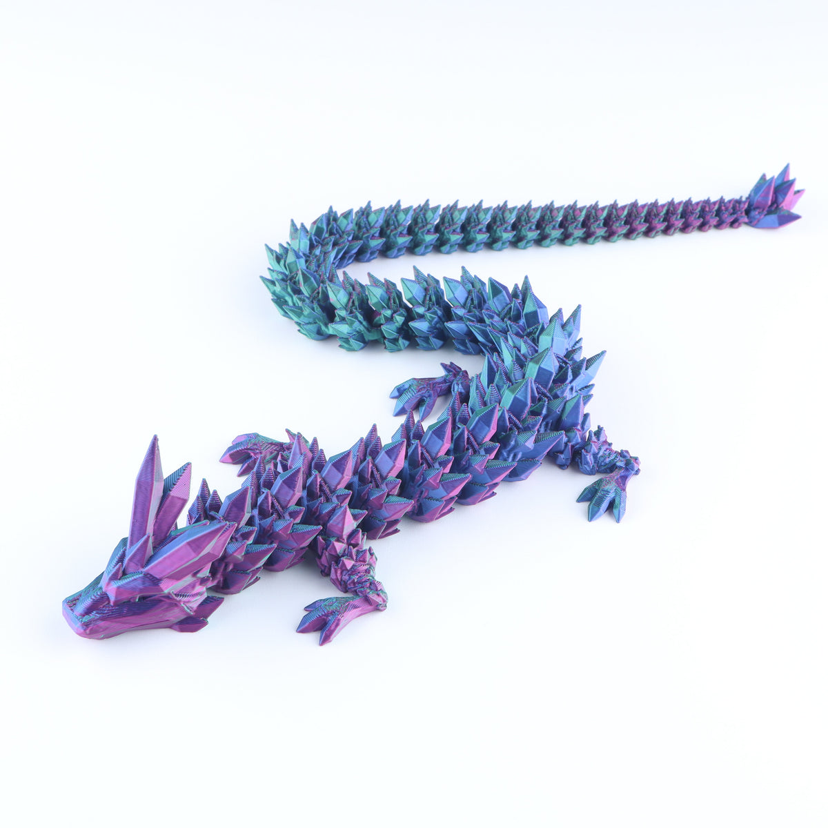 Crystal Dragon Fidget Toy – 3D Printed Articulated Fantasy Desk Piece