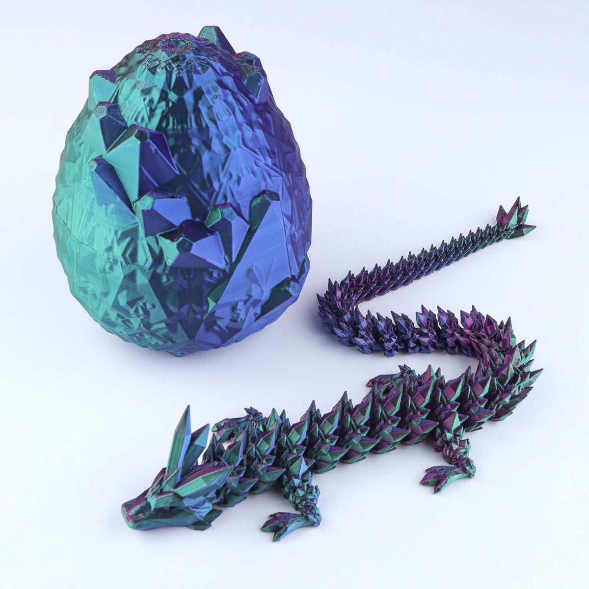Crystal Dragon Fidget Toy – 3D Printed Articulated Fantasy Desk Piece