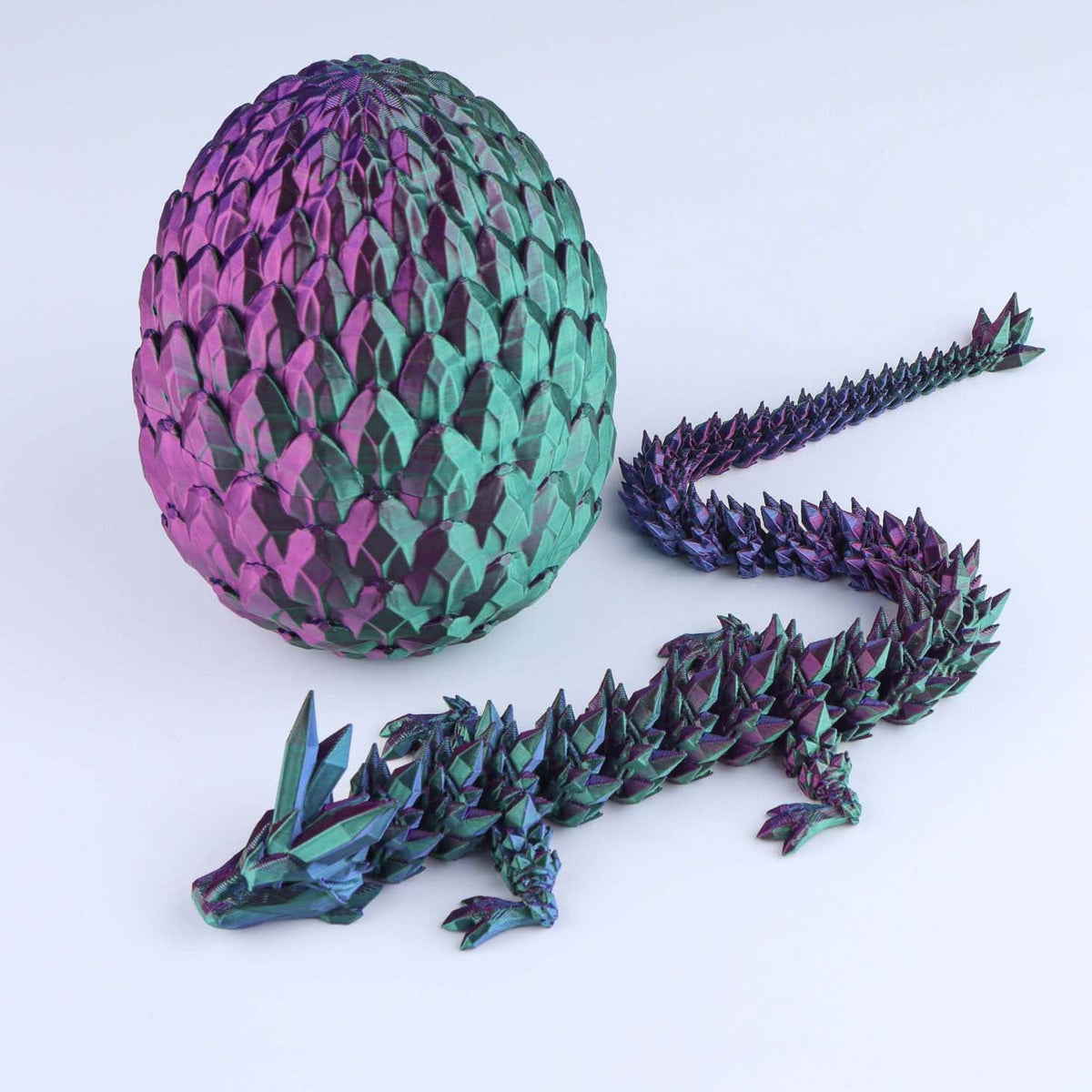 Crystal Dragon Fidget Toy – 3D Printed Articulated Fantasy Desk Piece