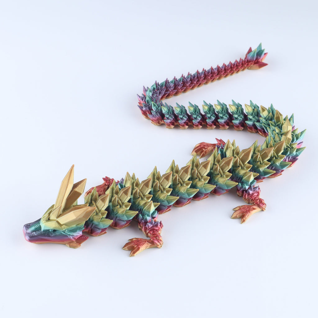 Crystal Dragon Fidget Toy – 3D Printed Articulated Fantasy Desk Piece