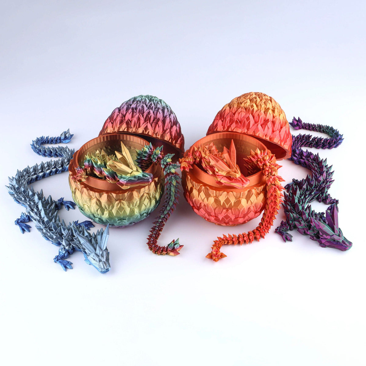 Crystal Dragon Fidget Toy – 3D Printed Articulated Fantasy Desk Piece