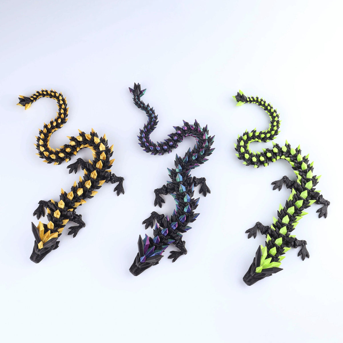 Crystal Dragon Fidget Toy – 3D Printed Articulated Fantasy Desk Piece