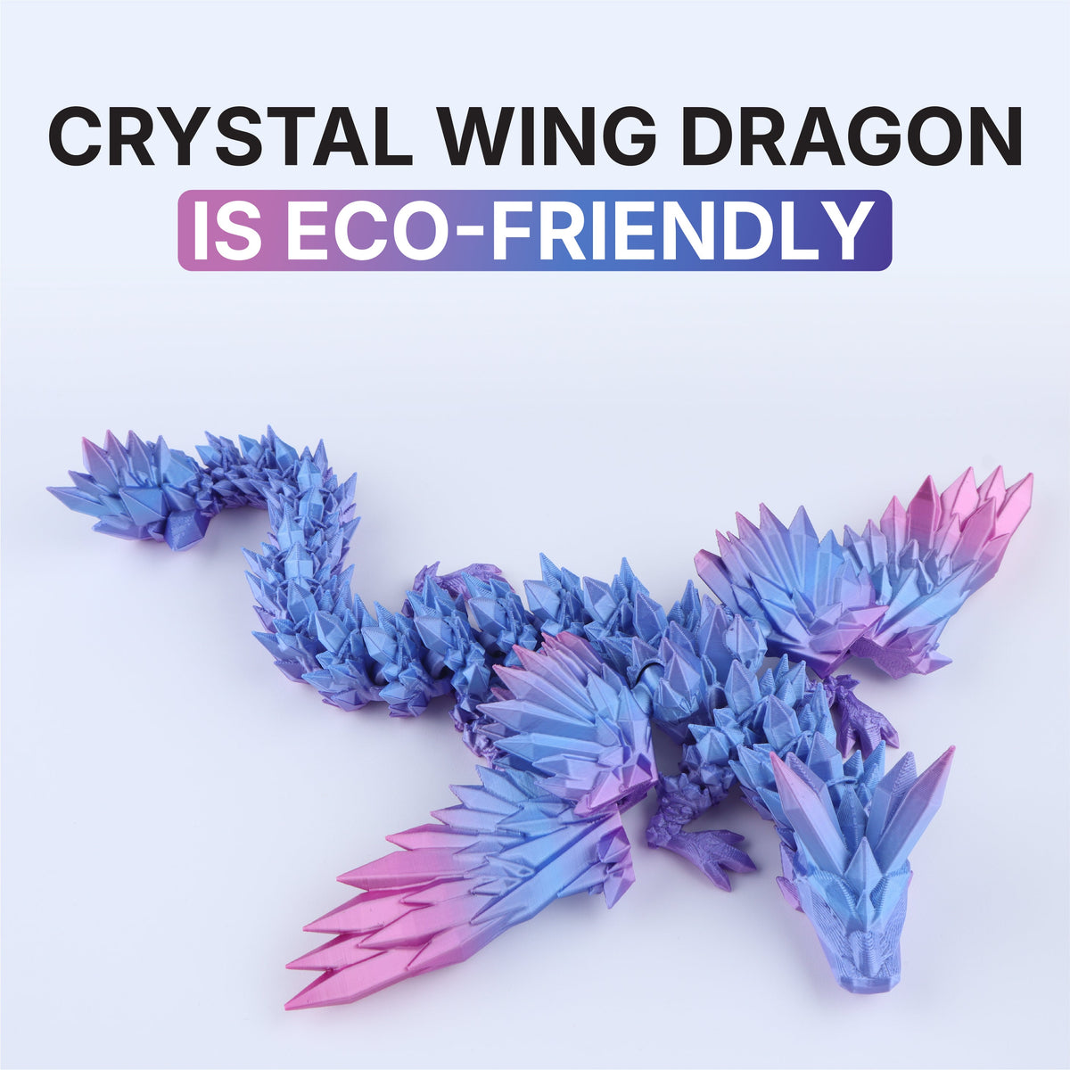 3D Printed Crystal Wing Dragon – Articulated Fidget & Desk Toy