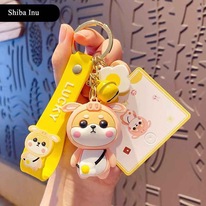 Shiba Inu Pig Keychain – Kawaii Dog Lover Gift | Cute Bag Charm