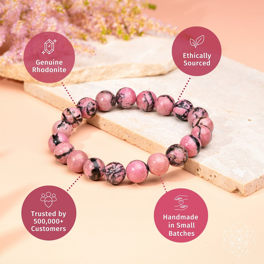The Love Frequency – Rhodonite Bracelet of Forgiveness & Emotional Healing