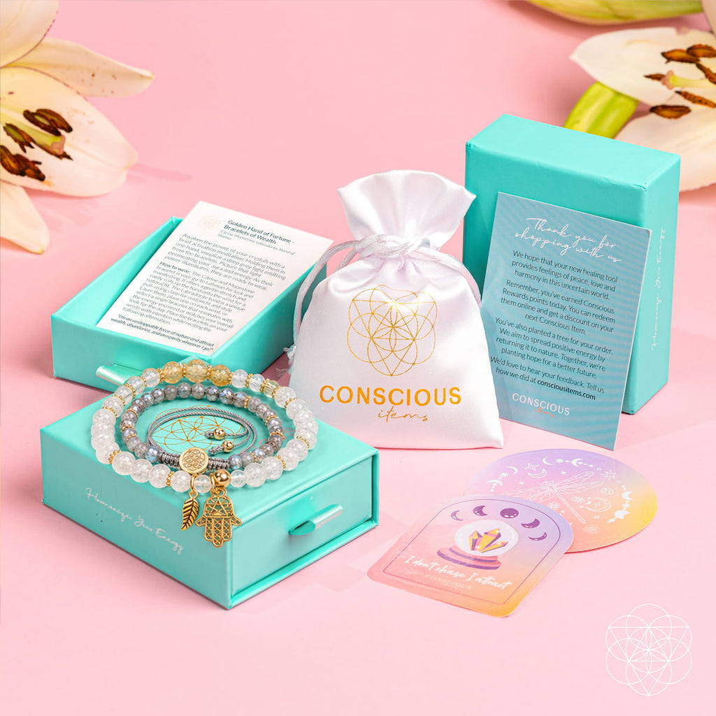 Golden Hand of Fortune – Bracelets of Wealth for Abundance & Financial Prosperity