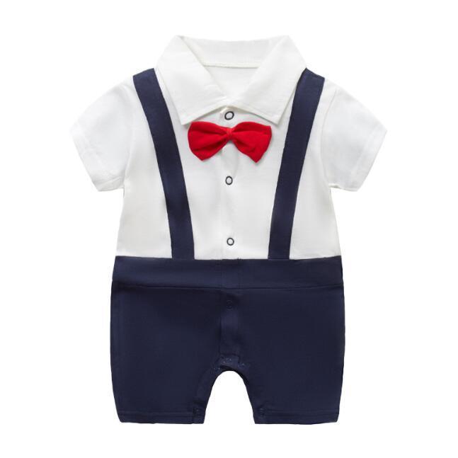 Baby Boys' Short-Sleeve Cotton Romper