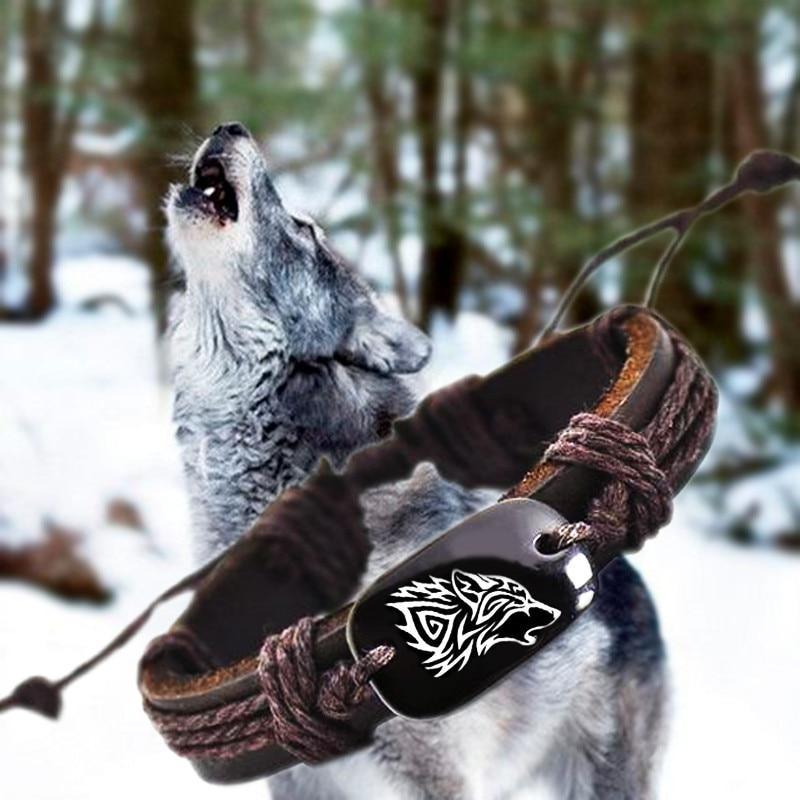 Wolf Woven Rope Bracelet for Men and Women