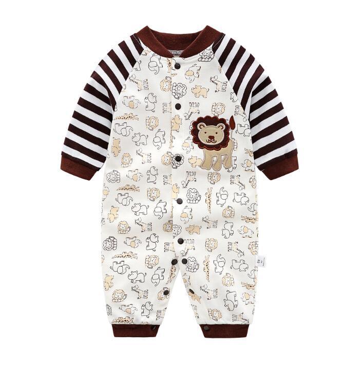 Printed Long-Sleeve Cotton Baby Romper