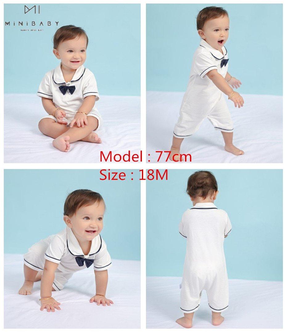 Baby Boys' Short-Sleeve Cotton Romper