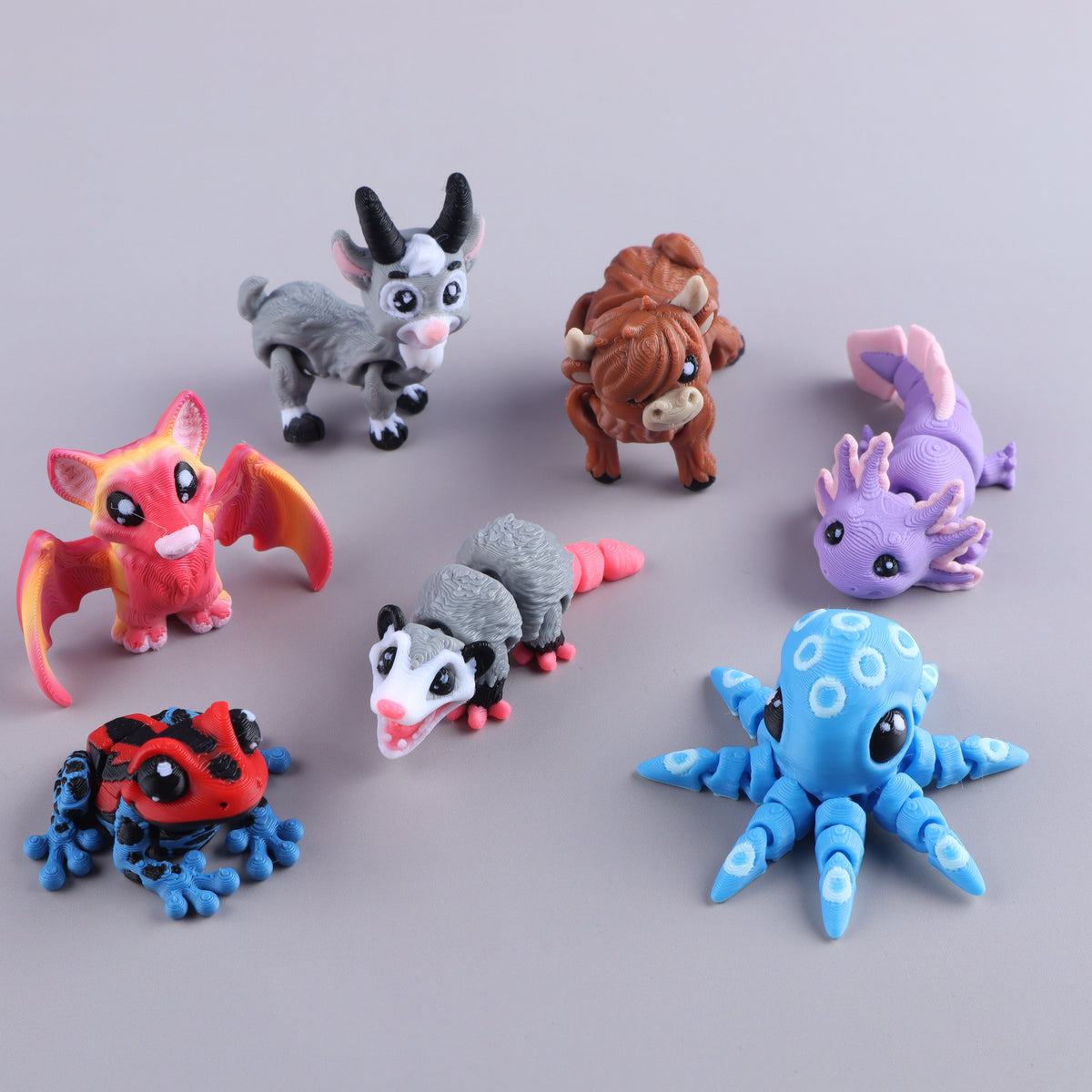3D Printed Mini Fidget Creatures – Variety Pack