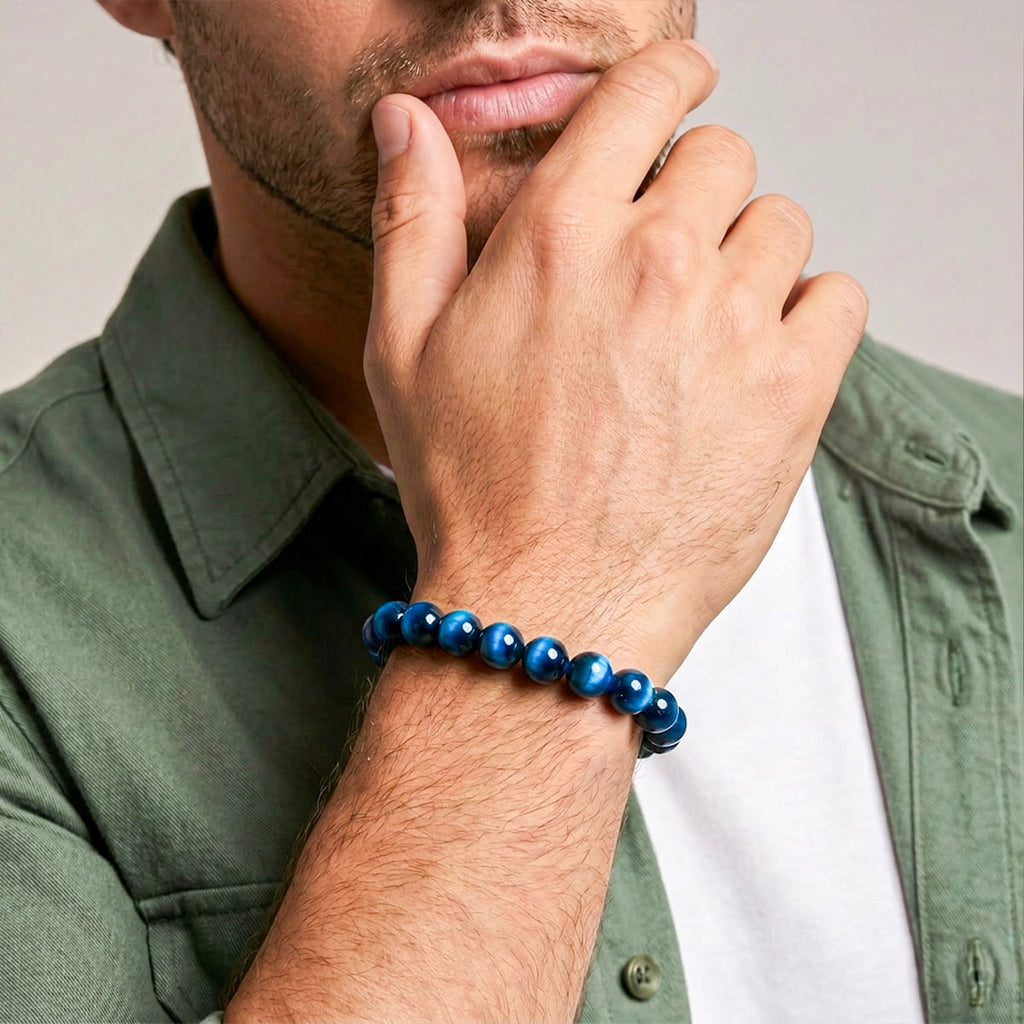Hawk's Focus – Royal Blue Tiger's Eye Bracelet for Clarity & Mental Strength