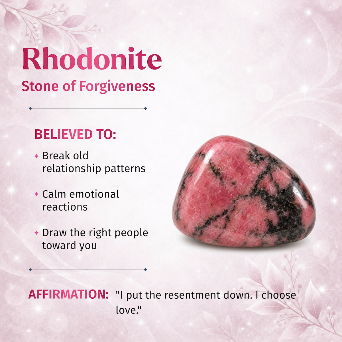 The Love Frequency – Rhodonite Bracelet of Forgiveness & Emotional Healing