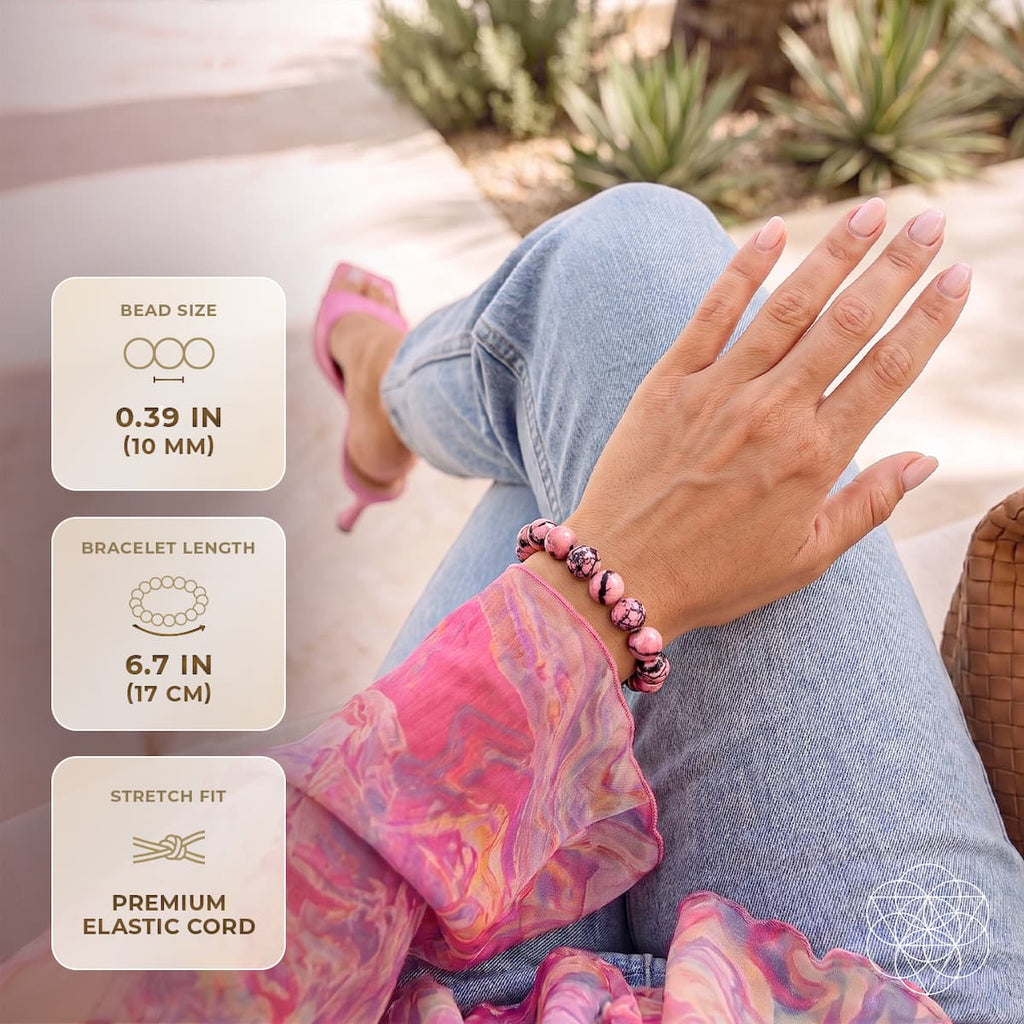 The Love Frequency – Rhodonite Bracelet of Forgiveness & Emotional Healing
