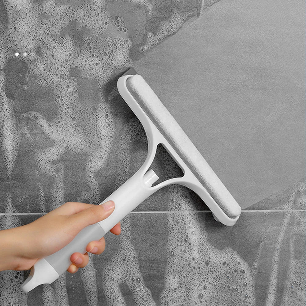3-in-1 Window Cleaning Squeegee with Spray Bottle & Microfiber Scrub