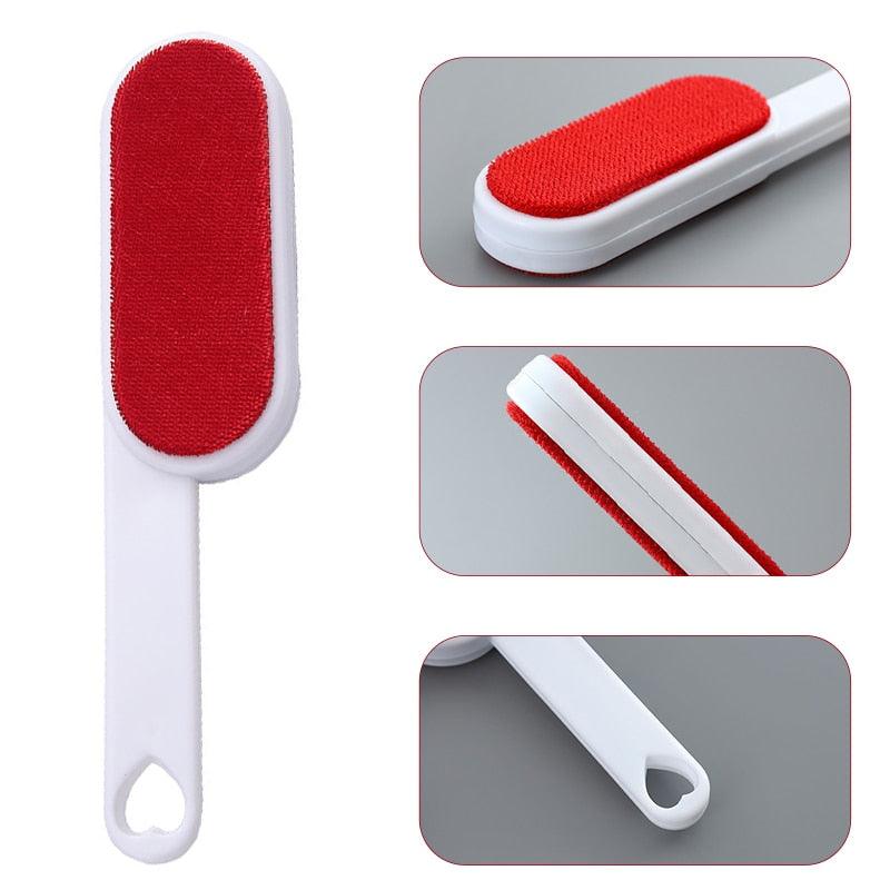 Reusable Pet Hair Remover Brush with Self-Cleaning Base