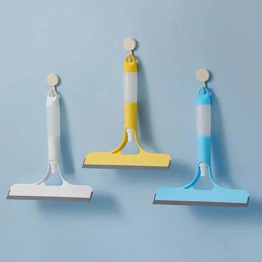 3-in-1 Window Cleaning Squeegee with Spray Bottle & Microfiber Scrub