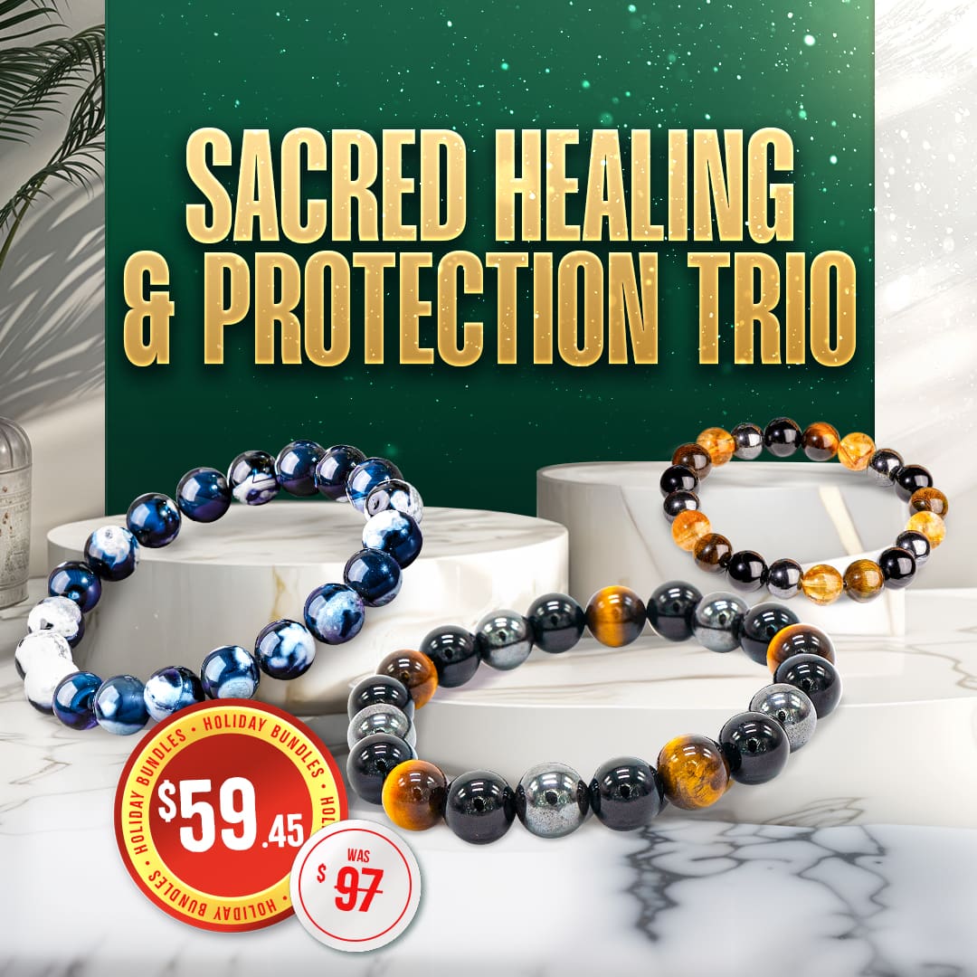 Sacred Healing & Protection Trio – Crystal Set for Energy, Healing & Spiritual Protection