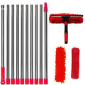 2-in-1 Window Cleaning Kit with Extendable Pole (100-420CM) – Squeegee & Duster Mop