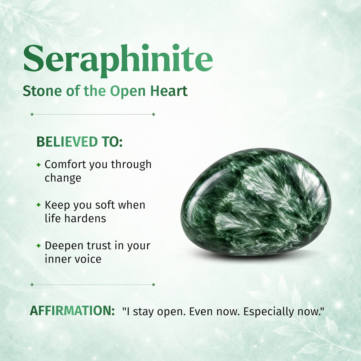 Seraphinite Crystal Pendant Necklace – Rare Angel Stone Healing Jewelry