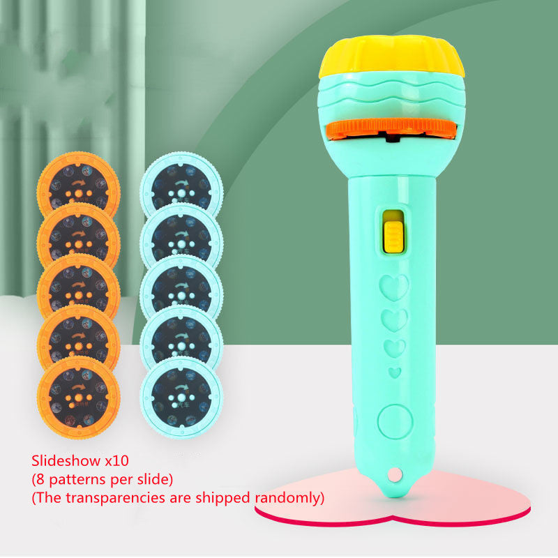 Cartoon Projection Flashlight – 80 Patterns Kids Projector Toy for Bedtime Stories