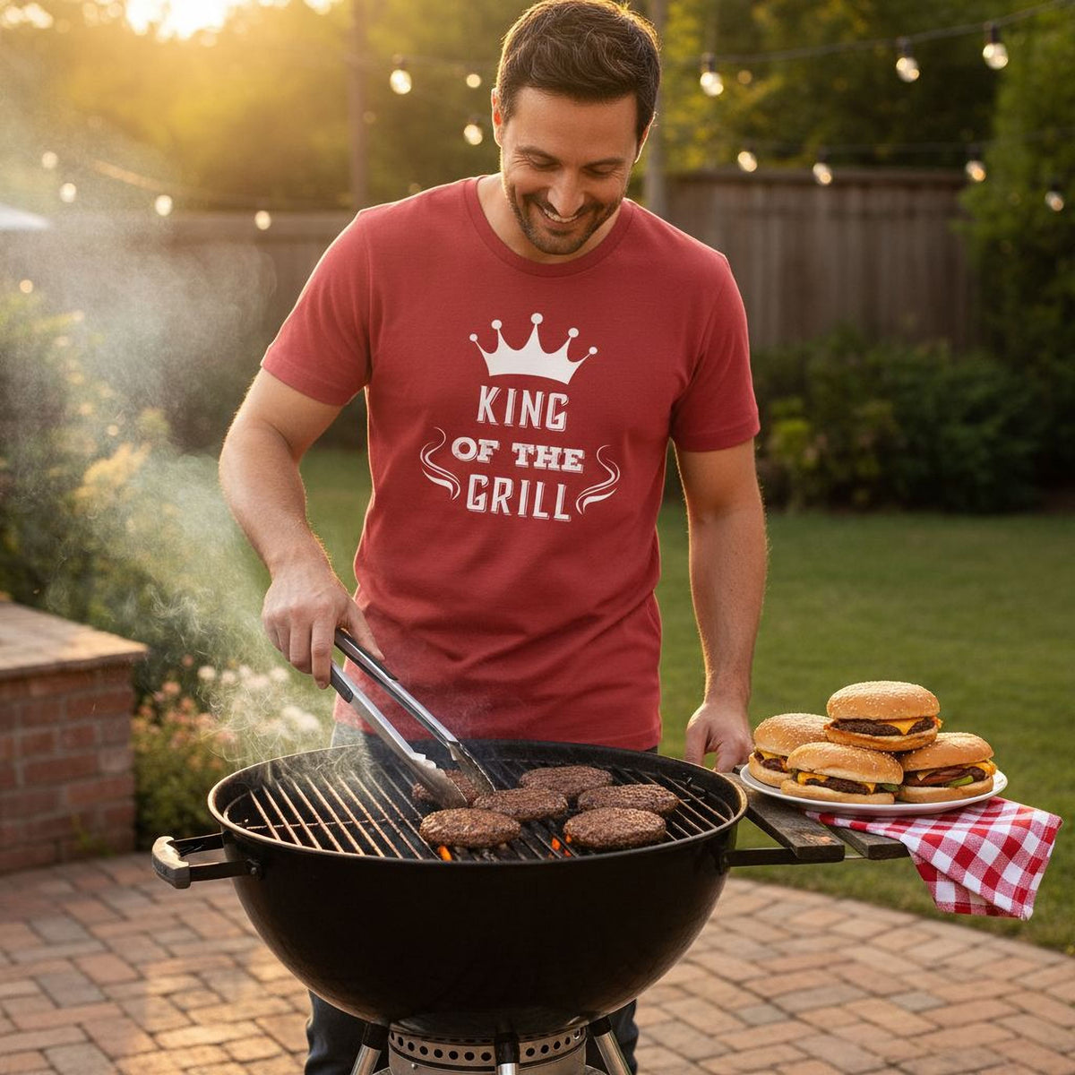 Men's Grill T-Shirt – King of the Grill | BBQ Cooking Gift for Dad & Grilling Gift Idea
