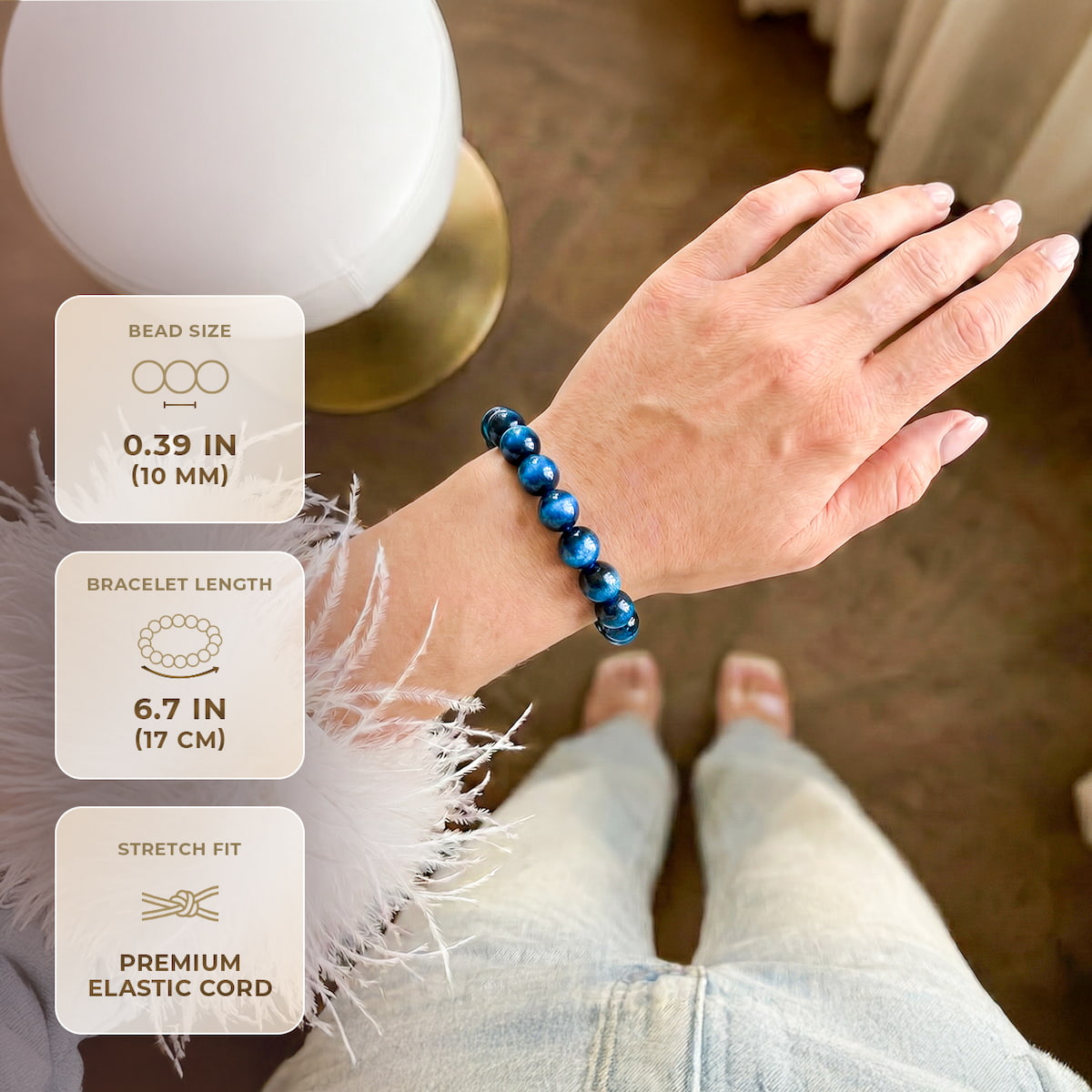 Hawk's Focus – Royal Blue Tiger's Eye Bracelet for Clarity & Mental Strength