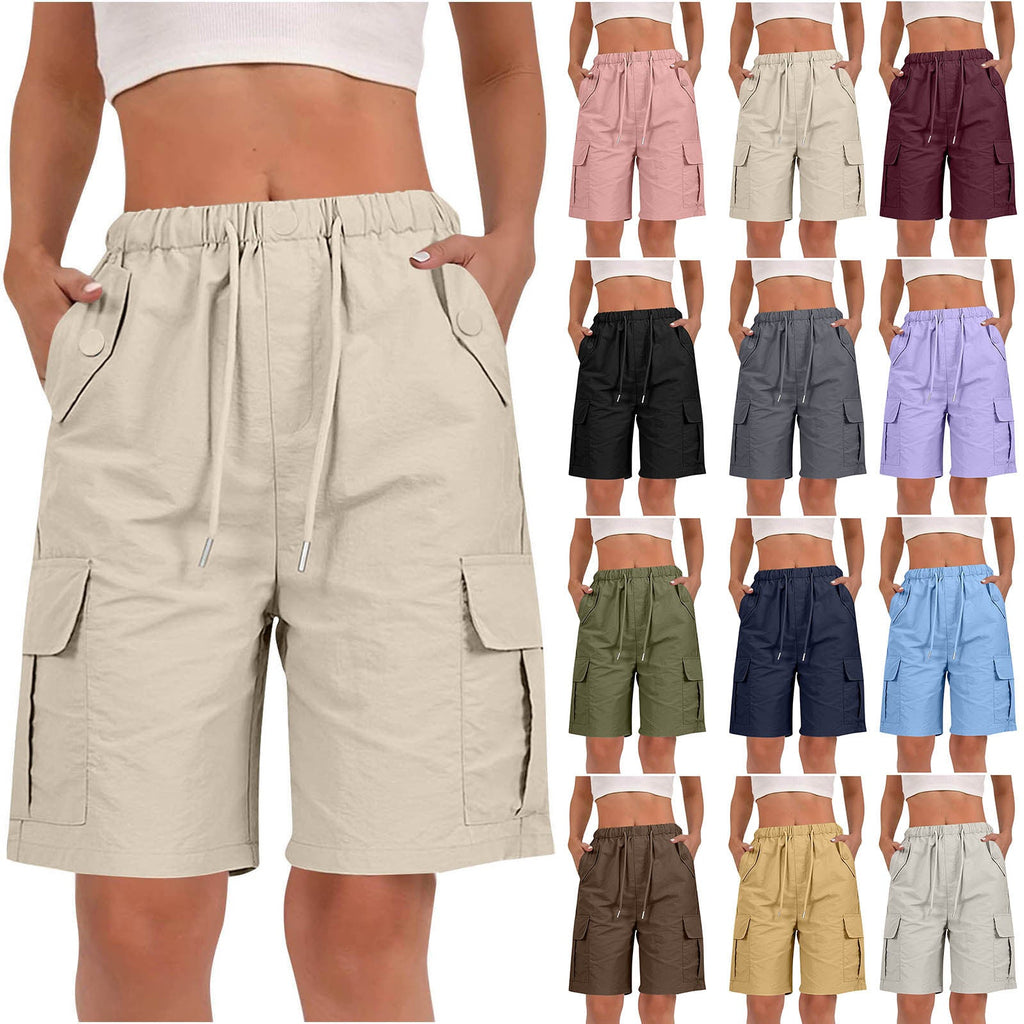 Women's High-Waisted Drawstring Shorts with Pockets