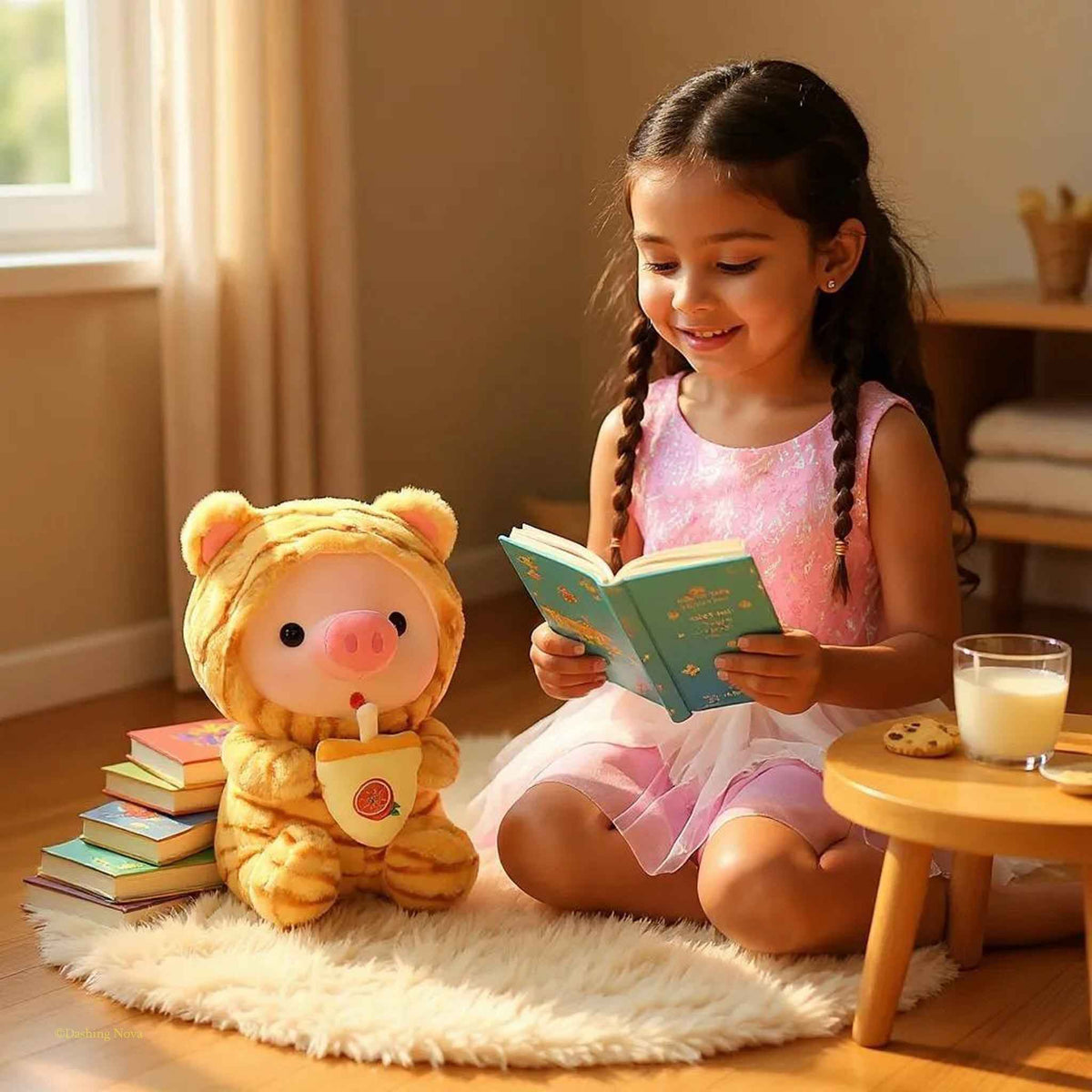 Boba Pig Plushie – Kawaii Stuffed Animal Gift for Girls & Boys