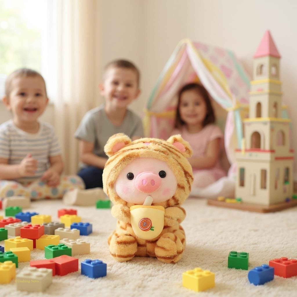 Boba Pig Plushie – Kawaii Stuffed Animal Gift for Girls & Boys
