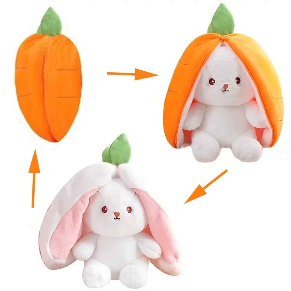 Reversible Strawberry Bunny Plush – Hide & Seek Transforming Stuffed Animal