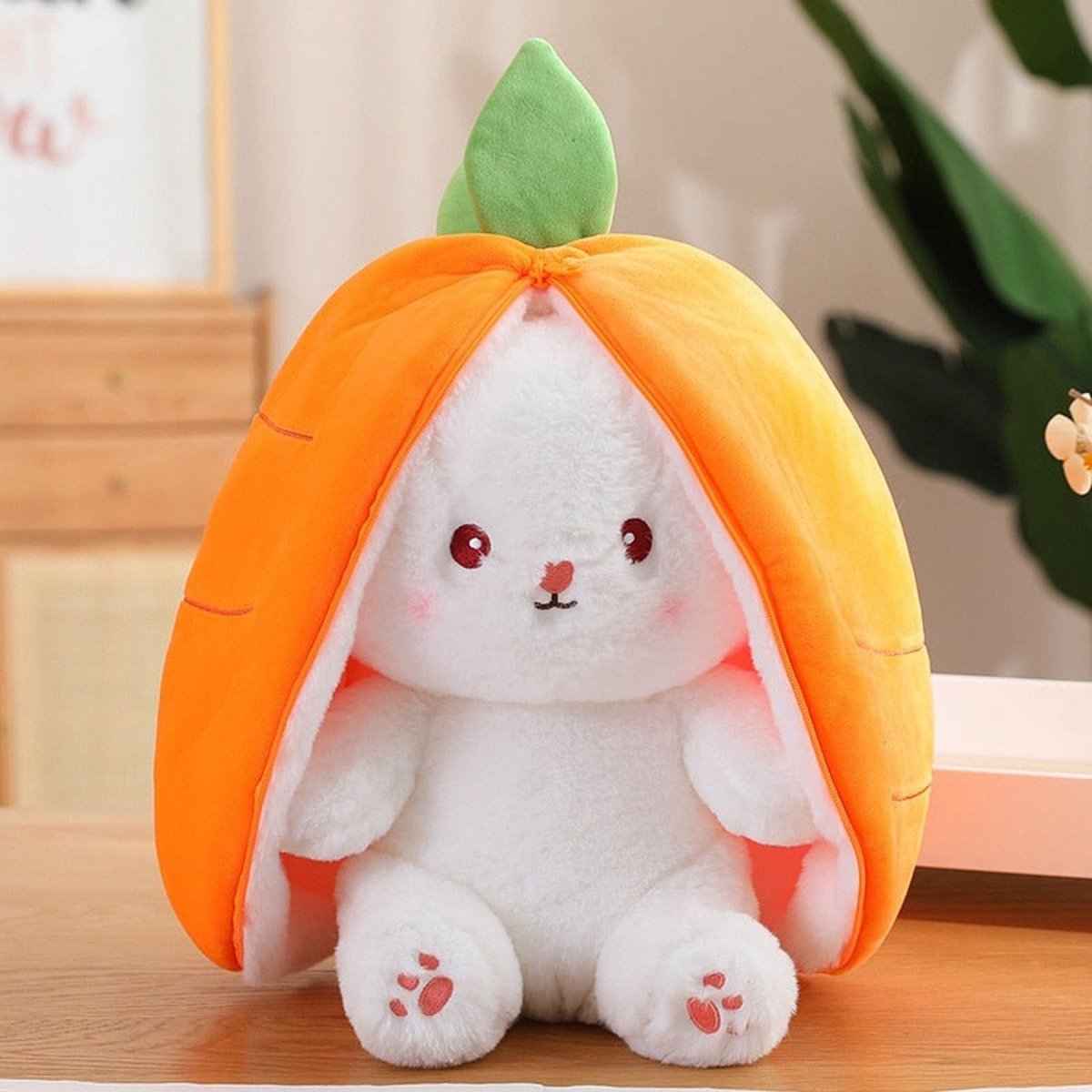 Reversible Strawberry Bunny Plush – Hide & Seek Transforming Stuffed Animal