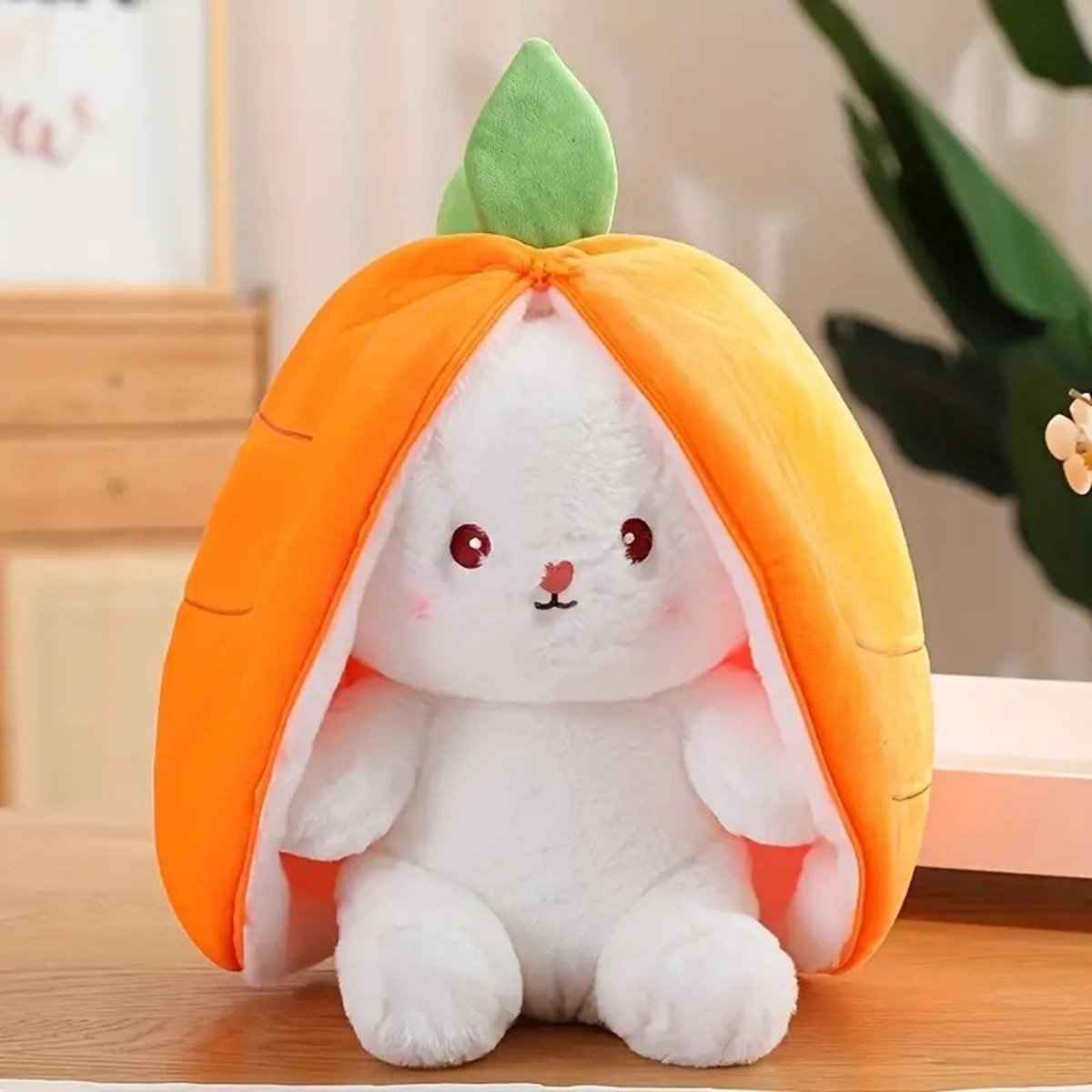 Reversible Strawberry Bunny Plush – Hide & Seek Transforming Stuffed Animal