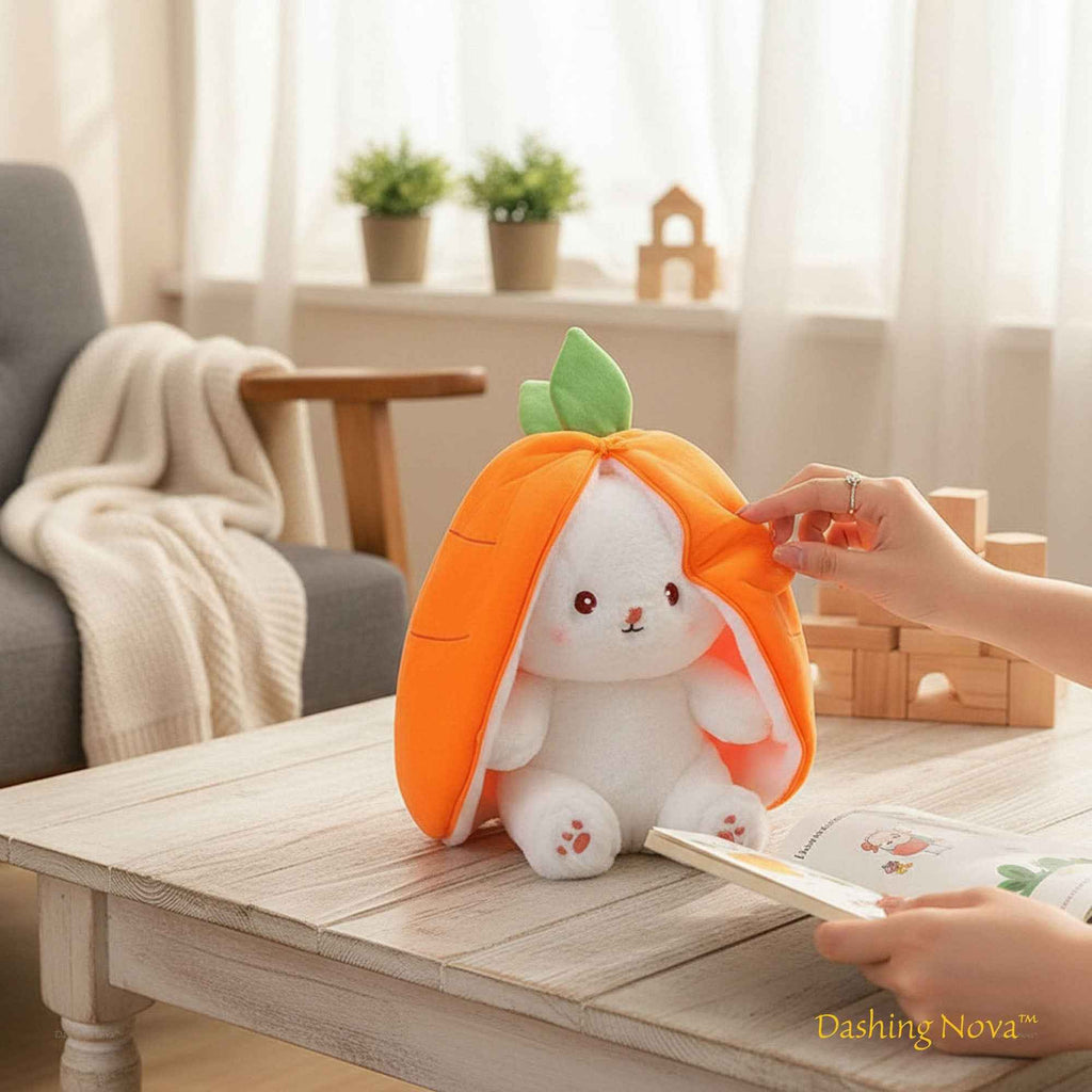 Reversible Strawberry Bunny Plush – Hide & Seek Transforming Stuffed Animal