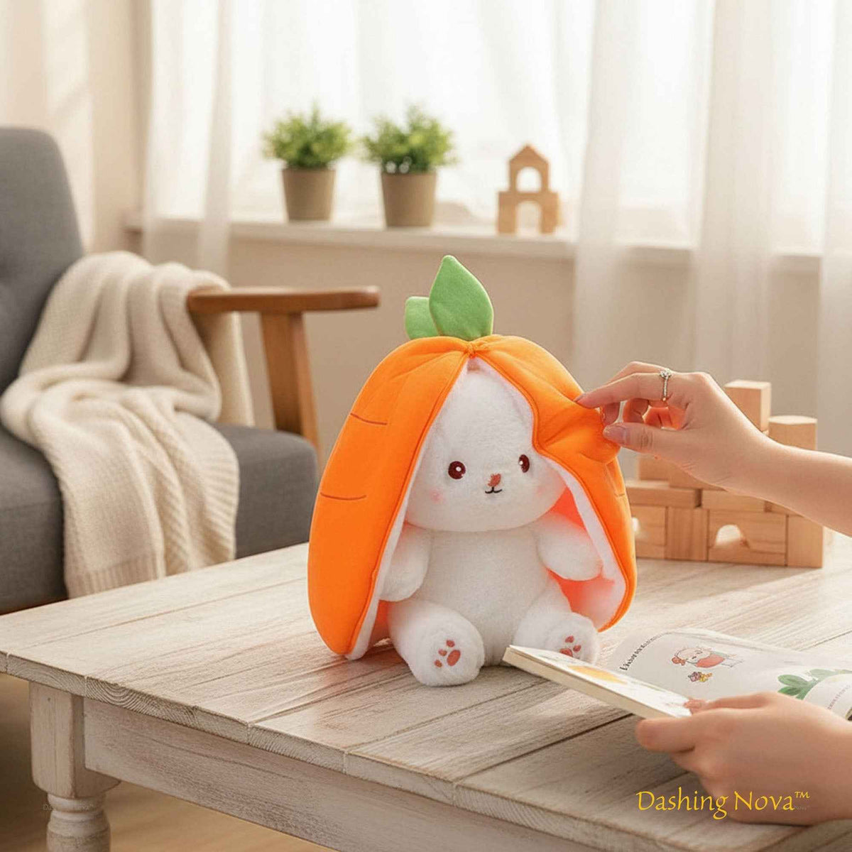 Reversible Strawberry Bunny Plush – Hide & Seek Transforming Stuffed Animal