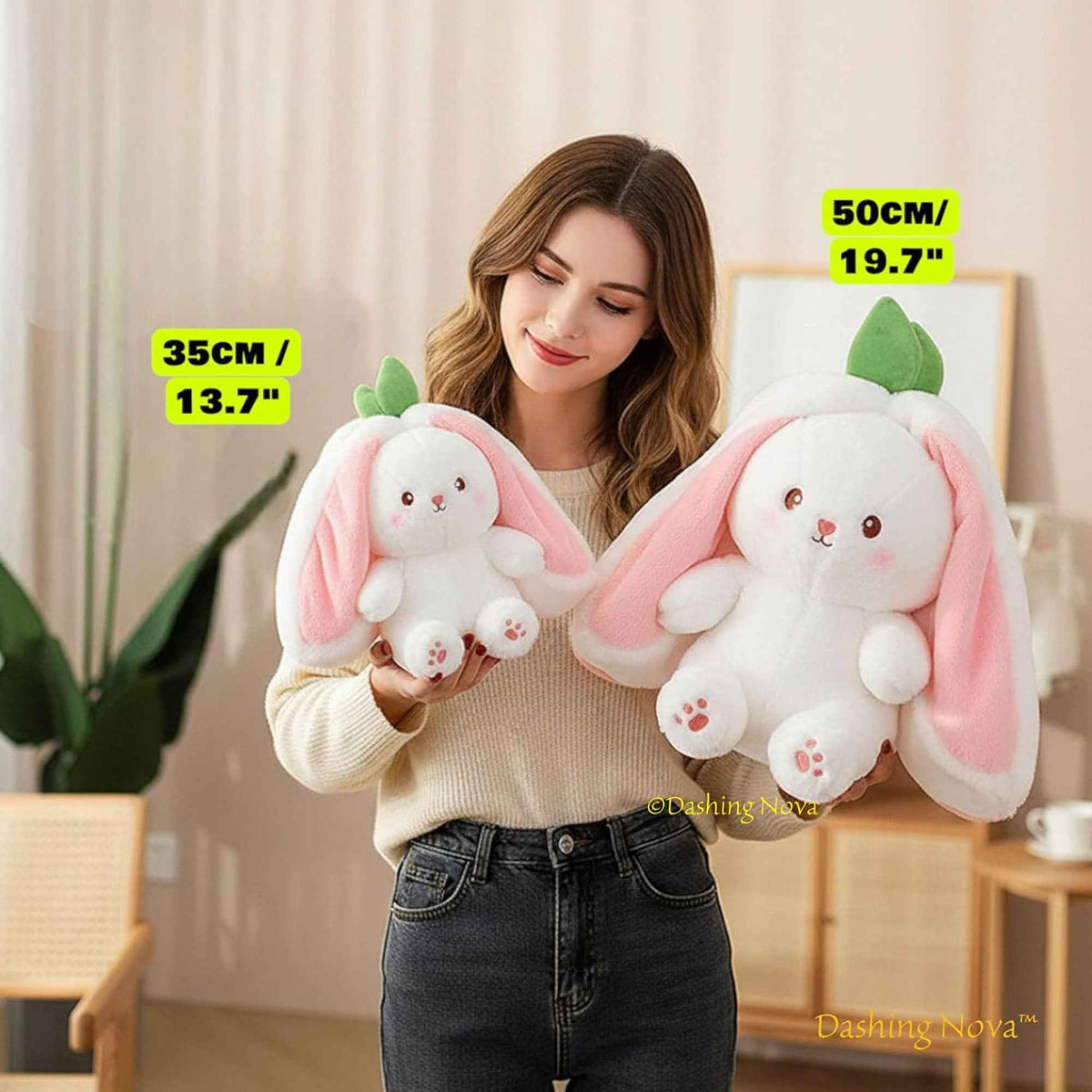 Reversible Strawberry Bunny Plush – Hide & Seek Transforming Stuffed Animal