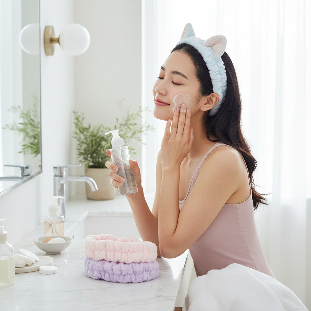 Cat Ear Spa Headbands – 4-Color Set