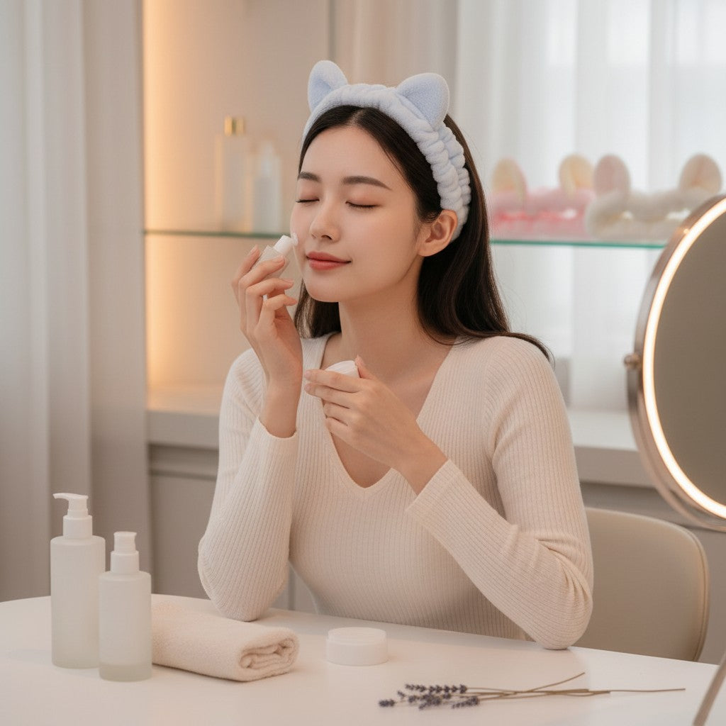 Cat Ear Spa Headbands – 4-Color Set