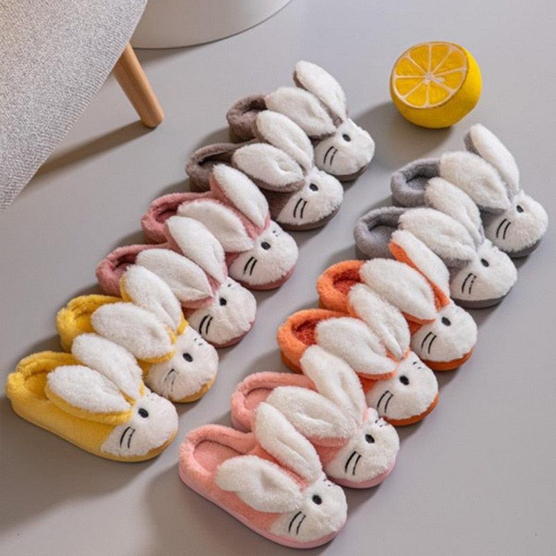Plush Bunny House Slippers | Sizes 28–35