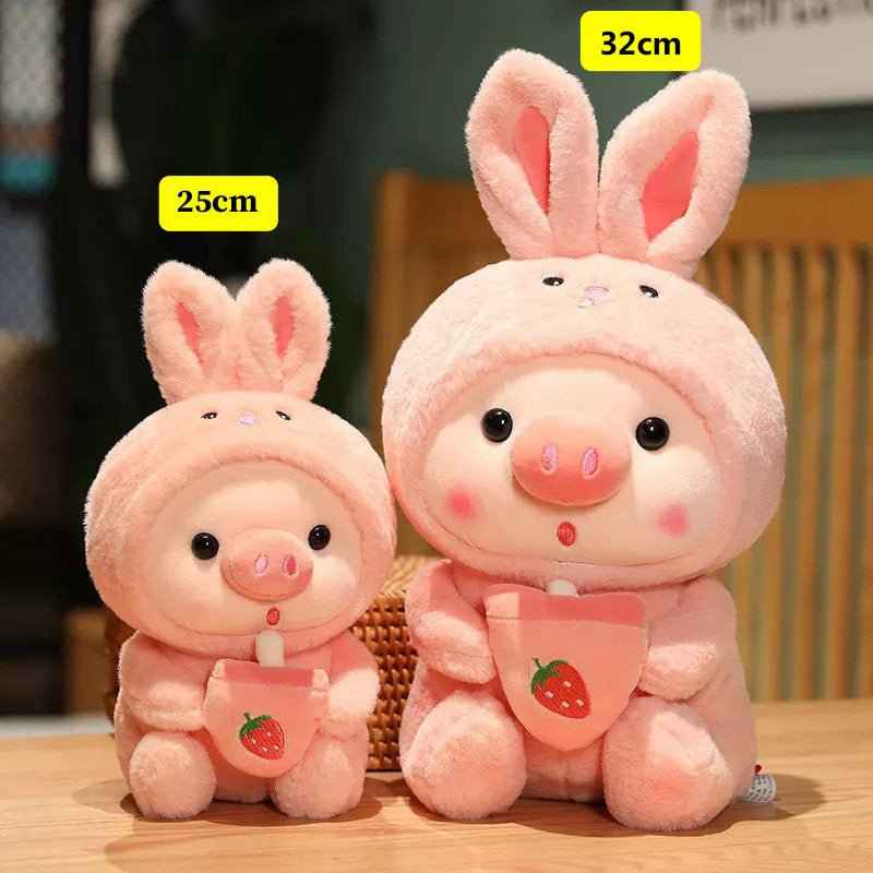 Boba Pig Plushie – Kawaii Stuffed Animal Gift for Girls & Boys