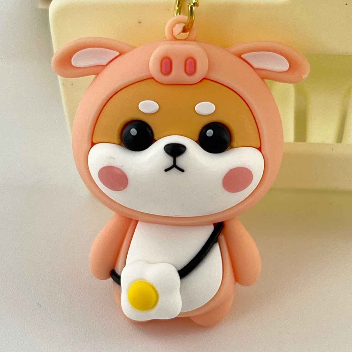 Shiba Inu Pig Keychain – Kawaii Dog Lover Gift | Cute Bag Charm