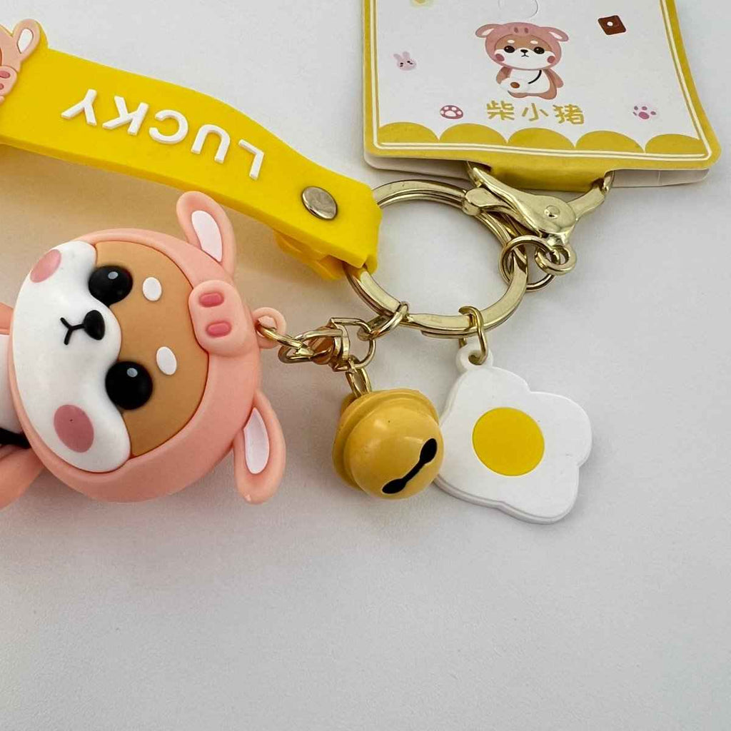 Shiba Inu Pig Keychain – Kawaii Dog Lover Gift | Cute Bag Charm