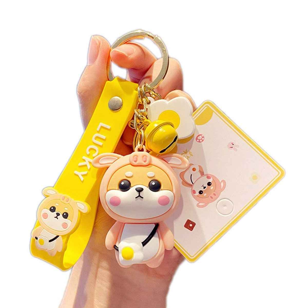 Shiba Inu Pig Keychain – Kawaii Dog Lover Gift | Cute Bag Charm