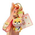 Strawberry Shiba Inu Keychain – Kawaii Bag Charm | Cute Gift for Her