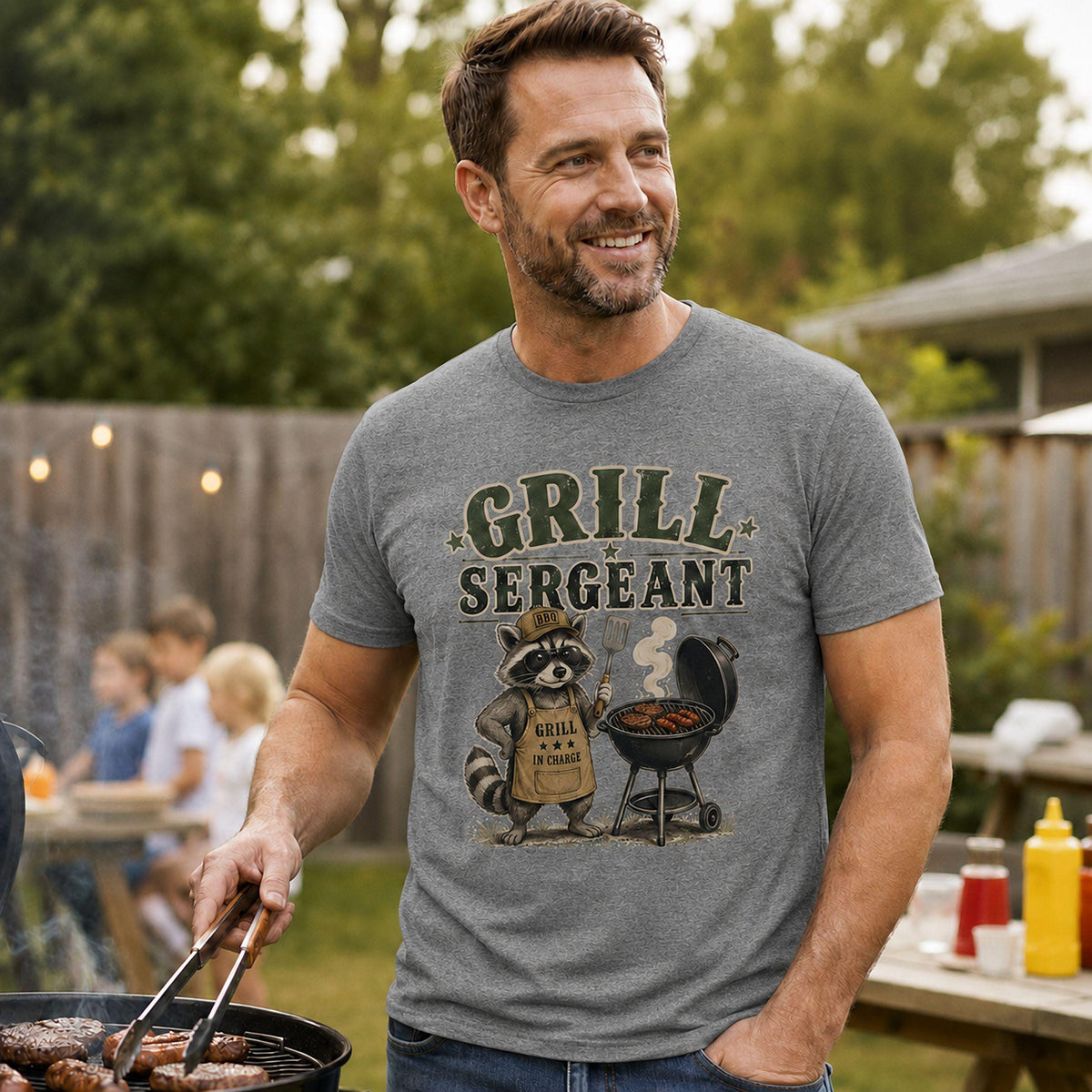 Grill Sergeant Shirt – Funny Dad Gift | BBQ Cookout & Backyard BBQ Tee