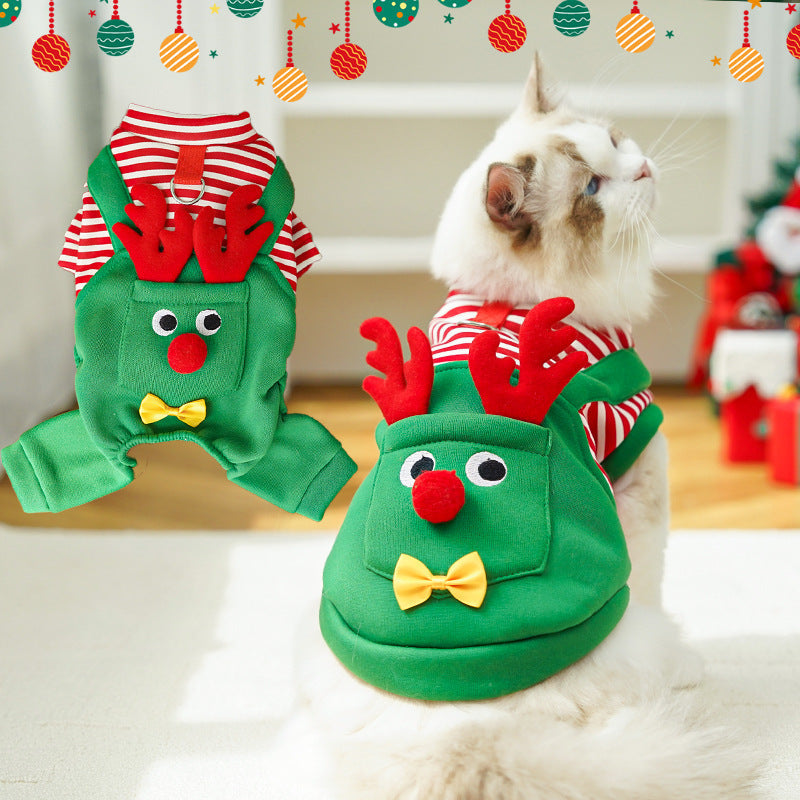 Christmas Elk Pet Outfit – Vest or Four-Leg Style