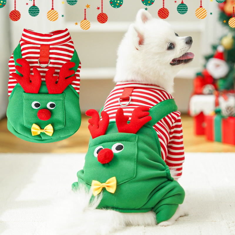 Christmas Elk Pet Outfit – Vest or Four-Leg Style