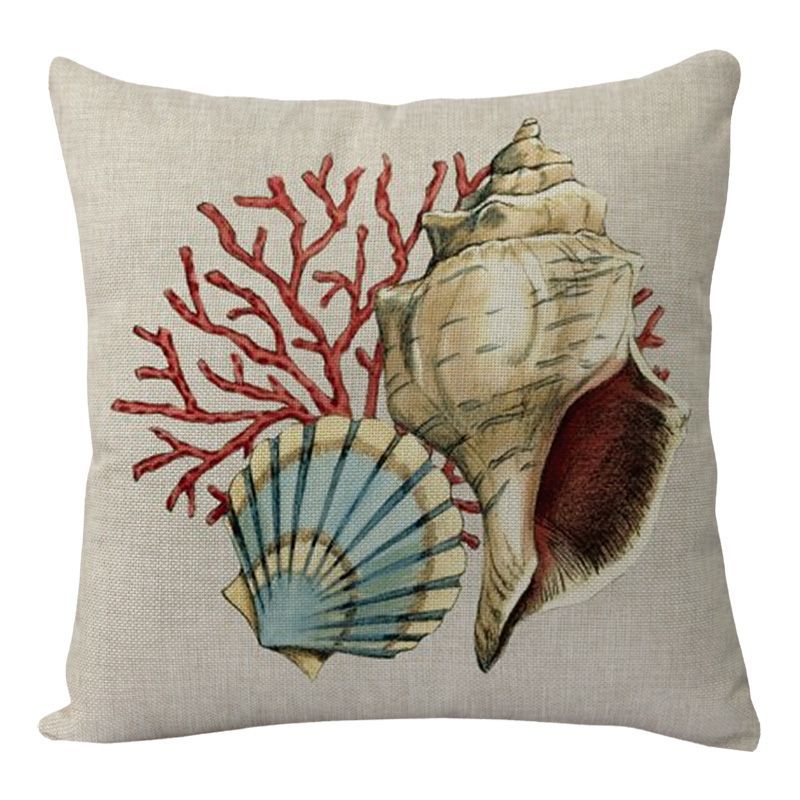 Ocean Animal Throw Pillow Covers – Linen Cushion Cases for Sofa & Home